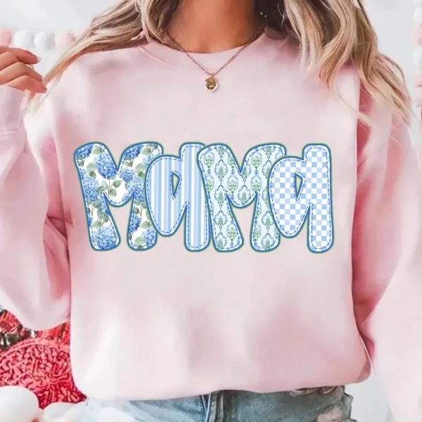 Mama PNG Coquette Girly Floral Bows Blue PNG Vintage Grandma Mama Nana Gigi Mimi Shirt Design Easter Mothers Day 3 1