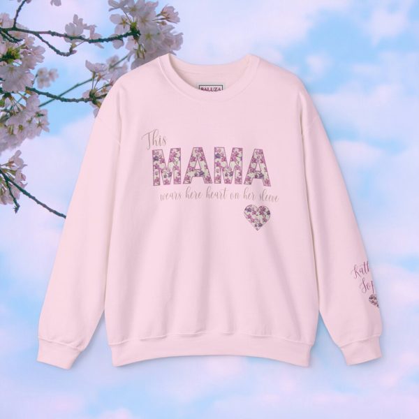 Mama Sweatshirt with kid name Personalized Mom Sweater Mommy Shirt Gift for Mothers day Shirt for Mom Mama Crewneck 1