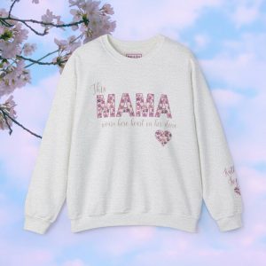 Mama Sweatshirt with kid name Personalized Mom Sweater Mommy Shirt Gift for Mothers day Shirt for Mom Mama Crewneck 4