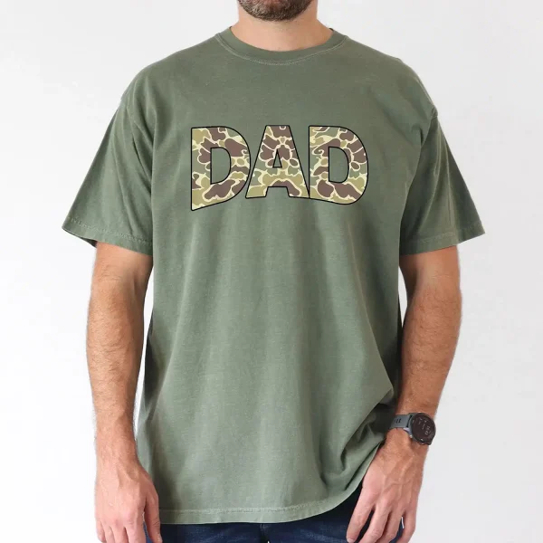 Mens Retro Camo Dad T Shirtd 1
