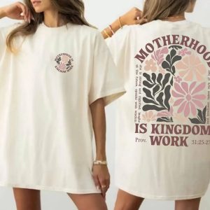 Motherhood Is Kingdom Work, Boho Floral Christian Mom, Raising Disciple T-shirt, Happy Mother's Day, The Best Gift for Women