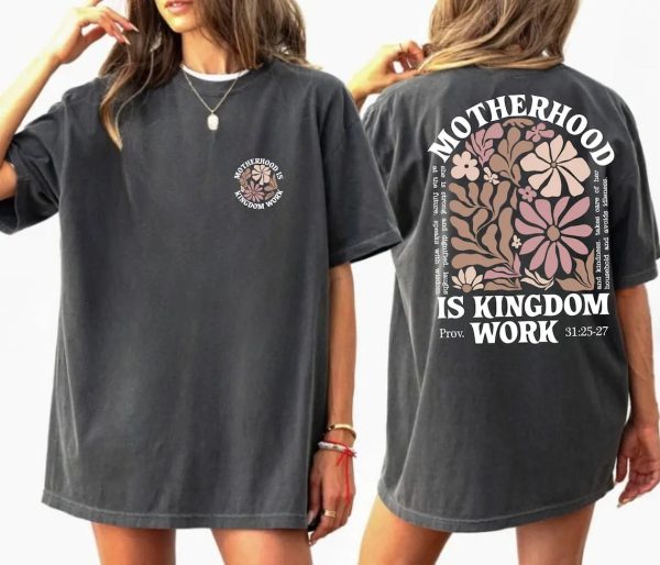 Motherhood Is Kingdom Work Shirt Mom Life T Shirt Boho Floral Christian Mom Shirt Raising Disciple Shirt Boho Floral Bible Shirt LT796 3 1