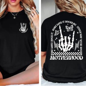 Motherhood Rock Skeleton Comfort Colors Shirt Motherhood Some day I rock it Shirt Trendy Mom Shirt Womens Shirt Rocking Motherhood Shirt 1 1