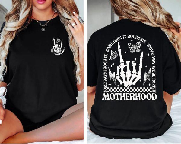 Motherhood Rock Skeleton Comfort Colors Shirt Motherhood Some day I rock it Shirt Trendy Mom Shirt Womens Shirt Rocking Motherhood Shirt 1 1
