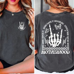 Motherhood Rock Skeleton Comfort Colors Shirt Motherhood Some day I rock it Shirt Trendy Mom Shirt Womens Shirt Rocking Motherhood Shirt 2 1
