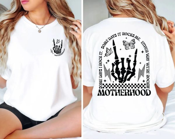 Motherhood Rock Skeleton Comfort Colors Shirt Motherhood Some day I rock it Shirt Trendy Mom Shirt Womens Shirt Rocking Motherhood Shirt 3 1