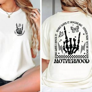 Motherhood Rock Skeleton Comfort Colors Shirt Motherhood Some day I rock it Shirt Trendy Mom Shirt Womens Shirt Rocking Motherhood Shirt 4 1