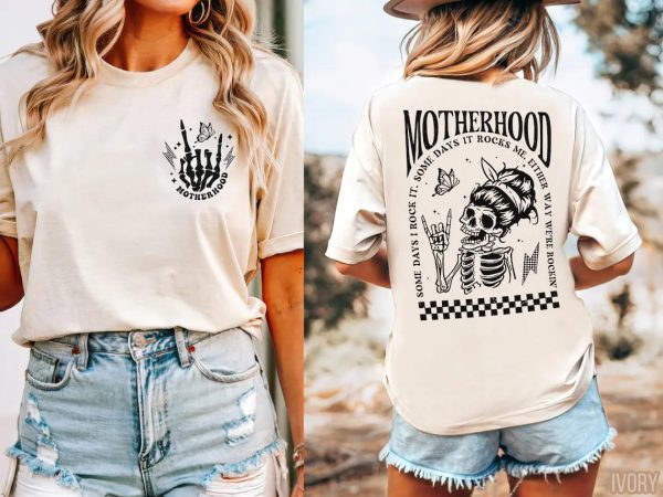 Motherhood Shirt Some Days I Rock It Rocker Mama Cute Skeleton Tee Rocker Mom Shirts Rockin Shirts Motherhood Shirts 1 1