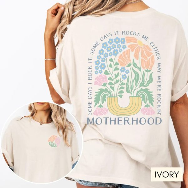 Motherhood Tee Boho Flower Mom Shirt Gift for Mom Mothers Day Gift Mom Life Tee Cool Mom Shirt Mom Vibes 3 1