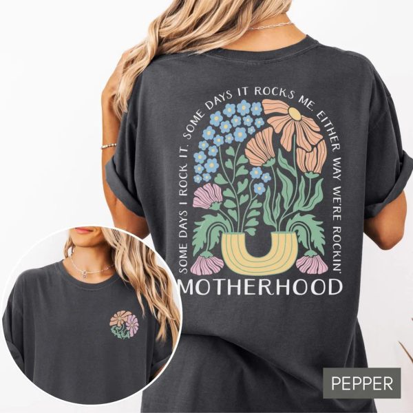 Motherhood Tee Boho Flower Mom Shirt Gift for Mom Mothers Day Gift Mom Life Tee Cool Mom Shirt Mom Vibes 4 1