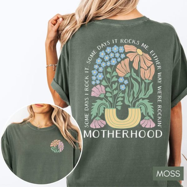 Motherhood Tee Boho Flower Mom Shirt Gift for Mom Mothers Day Gift Mom Life Tee Cool Mom Shirt Mom Vibes 5 1