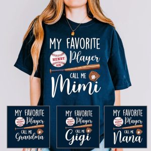 My Favorite Player Calls Me Mimi Shirt, Personalized Baseball Grandm, Baseball Lovers -  The Best Mothers Day Gift