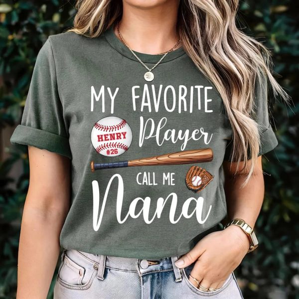 My Favorite Player Calls Me Grandma Shirt Personalized Baseball Grandma Shirt Baseball Mimi Shirt Baseball Lovers Mothers Day Gift 3 1