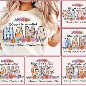 Personalize Blessed To Be Called Grandma, Custom Gigi with Name Kids Tee -  The Best Mothers Day Gift