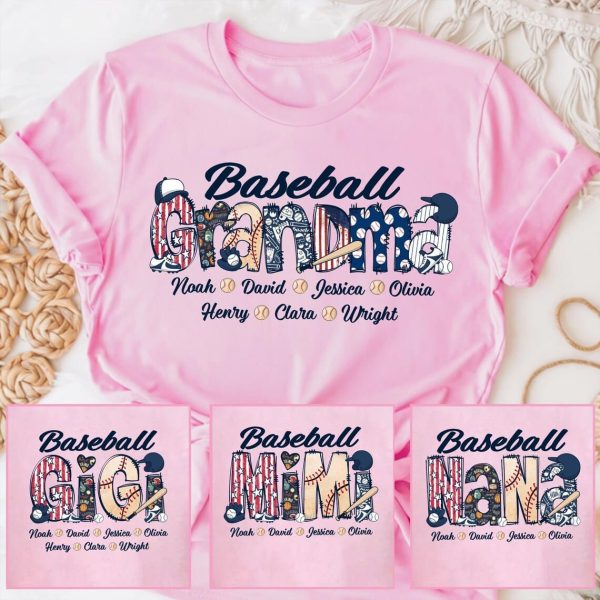 Personalized Baseball Grandma Shirt Baseball Mom Shirt Baseball Nana Shirt Mothers Day Shirt For Grandma Gigi Shirt Mimi Shirt 1 1