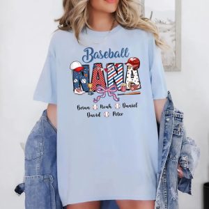 Personalized Baseball Shirt Custom Mama Mom Baseball With Kid Names Shirt Baseball Shirt Baseball Family Shirt Gift for Mimi Gigi 3 1