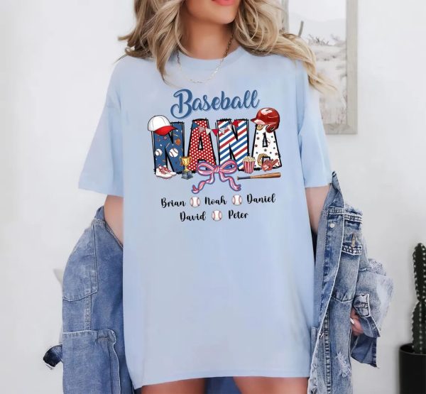 Personalized Baseball Shirt Custom Mama Mom Baseball With Kid Names Shirt Baseball Shirt Baseball Family Shirt Gift for Mimi Gigi 3 1