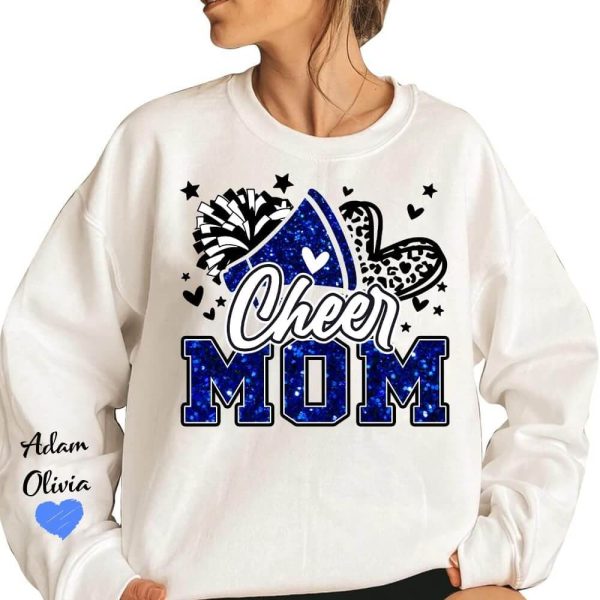 Personalized Cheer Mom Sweatshirt Custom Cheer Hoodie and Sweatshirt Cheer Mama Sweater Cheer Mom with Name Sweater 2 1
