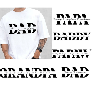 Personalized Father's Day Shirts, Custom Name Dad Daddy with Name Kids - The Best Father's Day Gift