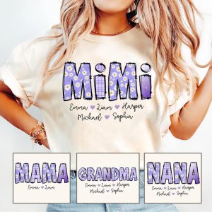 Personalized Floral Mimi Shirt, Grandma Shirt with Grandkids Names, Custom Kids Names Grandma Tee -  The Best Mothers Day Gift