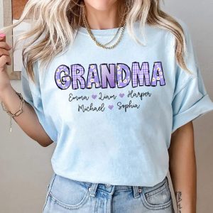 Personalized Floral Mimi Shirt Grandma Shirt with Grandkids Names Mothers Day Shirt Gigi Gifts Custom Kids Names Grandma Shirt Gift 3 1