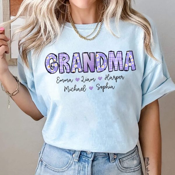 Personalized Floral Mimi Shirt Grandma Shirt with Grandkids Names Mothers Day Shirt Gigi Gifts Custom Kids Names Grandma Shirt Gift 3 1