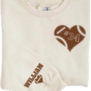 Personalized Football Sweatshirt - Custom Football Player Sweatshirt - The Best Gift for Holiday
