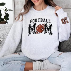 Personalized Football Mom Sweatshirt, Football Mama, Custom Name and Number On Sleeve