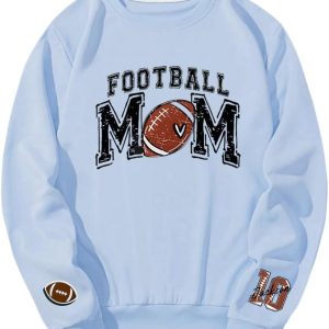 Personalized Football Mom Sweatshirt Football Mama Hoodie Custom Name and Number On Sleeve Football Shirt6 2