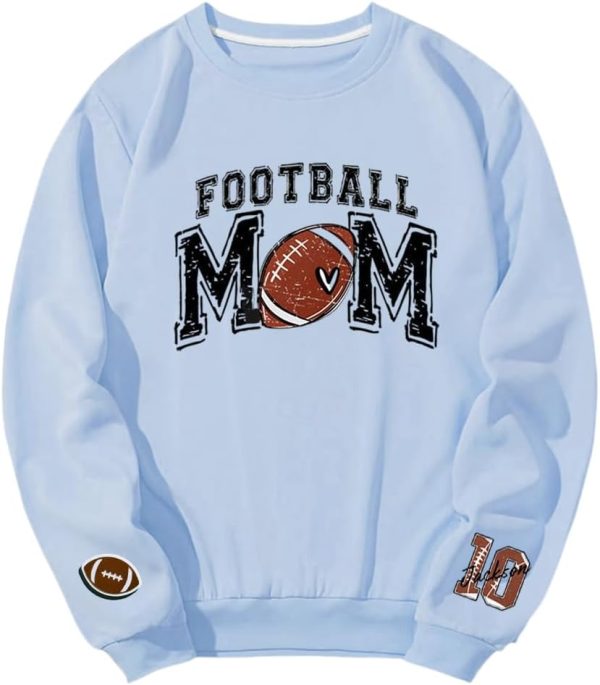 Personalized Football Mom Sweatshirt Football Mama Hoodie Custom Name and Number On Sleeve Football Shirt6 2