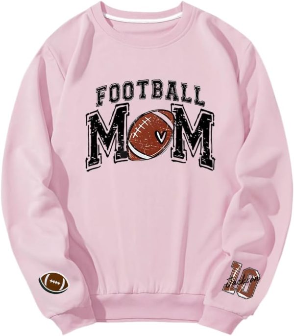 Personalized Football Mom Sweatshirt Football Mama Hoodie Custom Name and Number On Sleeve Football Shirt6 3