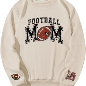 Personalized Football Mom Sweatshirt Football Mama Hoodie Custom Name and Number On Sleeve Football Shirt6 4
