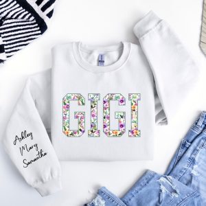Personalized Gigi Sweatshirt with Names on Sleeve Custom Gigi Sweater Gif for Nana Gift for Grandma Grandmother Hoodie Mommy Gift 2