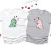 Personalized Kawaii Dinosaur Couple Shirt 1