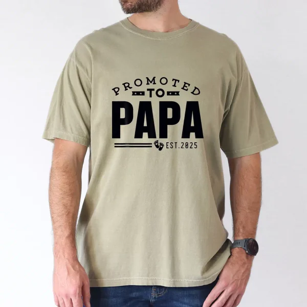 Promoted to Papa 2025 First Time Dad Tee 1