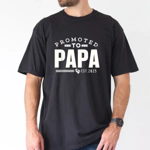 Promoted To Papa, Est 2025 T-shirt, Dad Gift, The Best Father's Day Gift