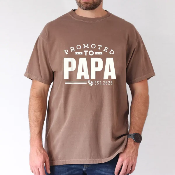 Promoted to Papa 2025 First Time Dad Tee 4