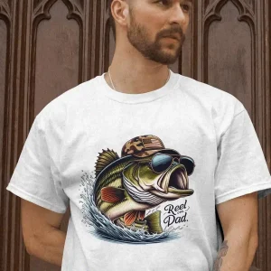 Reel Cool Dad, Bonus Dad, Fishing Dad T-Shirt, Father's Day Shirt, Camouflage Reel Cool Dad, Camo Fishing Rod Shirt, Gift for Dad