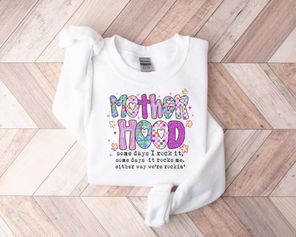 Retro Motherhood Sweatshirt Floral Motherhood Sweatshirt Funny Mothers Day Gift Some Day I Rock It Mom Tee Mom Hoodie 1 1