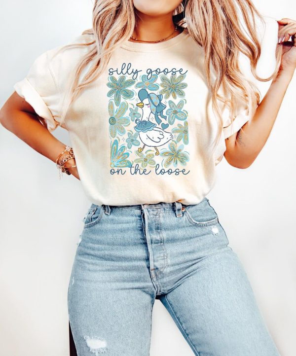 Retro Silly Goose Shirt Silly Goose On The Loose Funny Cowgirl Shirt Funny Western Tee Funny Graphic Tee 90s Aesthetic Shirt 1