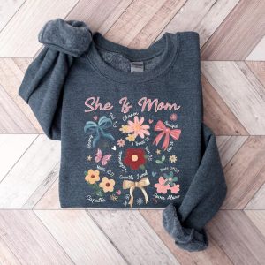 She is Mom Coquette, Christian Mama, Boho Floral Mama, Wildflower Mama Sweatshirt, Mother's Day Gift
