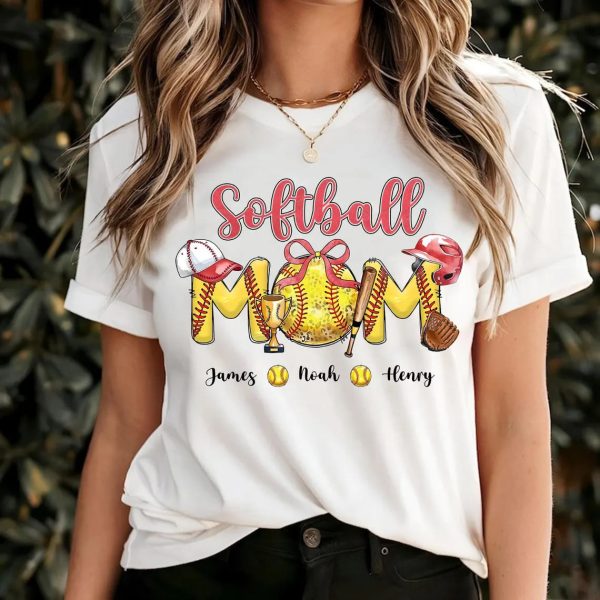 Softball Grandma Shirt Custom Leopard Softball Shirt Grandma Shirt Softball Mom Shirt for Nana from Kid Custom Name Mothers Day Gift 3 1