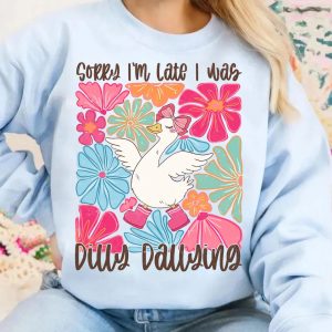 Sorry Im Late I Was Dilly Dallying Goose Png Boho Floral PngFunny Mama Png Mama Goose Png Sarcastic Png Funny Shirt Design Hand drawn 2 1