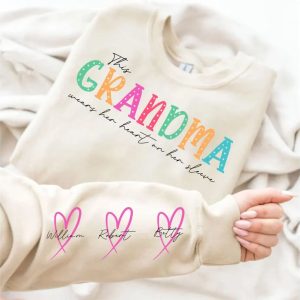 This MamaGrandmaNana Wears Her Heart On Her Sleeve Png Svg Mama Bundle Kids Names Mothers Day Gift Svg Gift For Her Digital Download 3 1