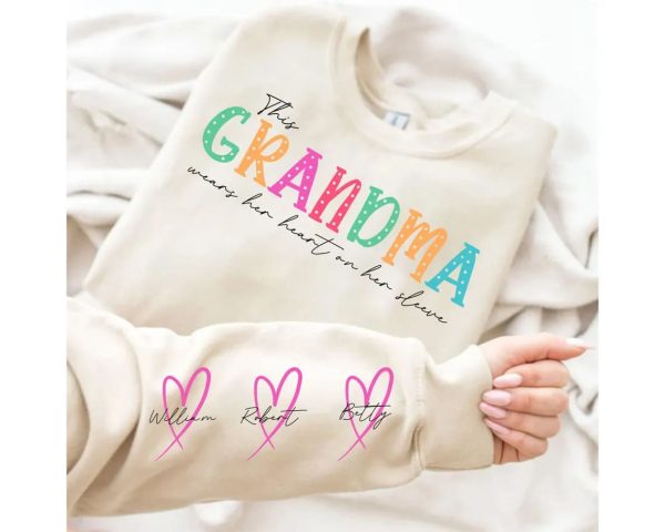 This MamaGrandmaNana Wears Her Heart On Her Sleeve Png Svg Mama Bundle Kids Names Mothers Day Gift Svg Gift For Her Digital Download 3 1