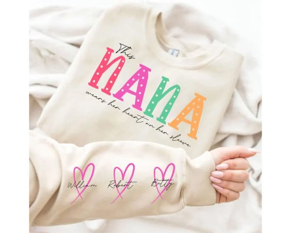 This MamaGrandmaNana Wears Her Heart On Her Sleeve Png Svg Mama Bundle Kids Names Mothers Day Gift Svg Gift For Her Digital Download 4 1