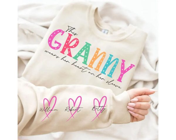 This MamaGrandmaNana Wears Her Heart On Her Sleeve Png Svg Mama Bundle Kids Names Mothers Day Gift Svg Gift For Her Digital Download 6 1
