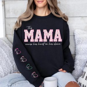 This MamaGrandmaNana Wears Her Heart on Her Sleeve Boho Floral Png Mama Bundle Custom Kids Names Mothers Day Gift Digital File 2 1