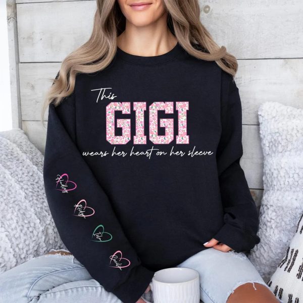 This MamaGrandmaNana Wears Her Heart on Her Sleeve Boho Floral Png Mama Bundle Custom Kids Names Mothers Day Gift Digital File 3 1