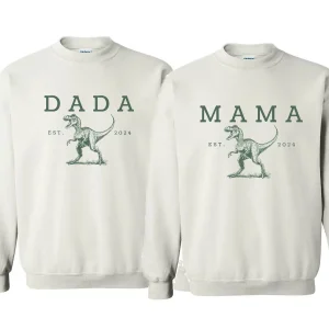 Two Rex Mommy and Me T-Shirts, Dinosaur Custom Rex Tee, Mother's Day, Father's Day, Couple Matching T-Shirt, The Best Family Holiday Gift